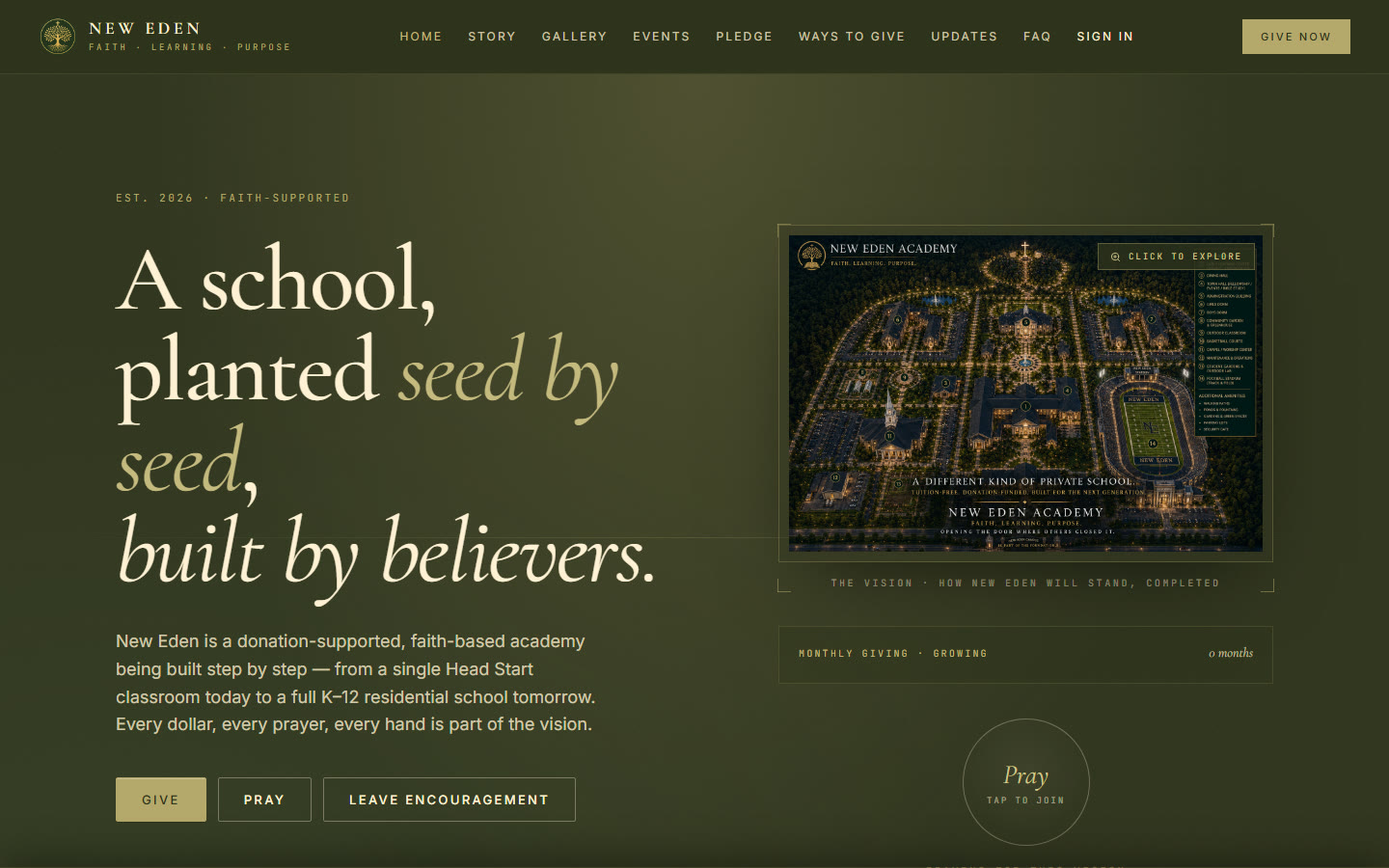 New Eden Academy — homepage
