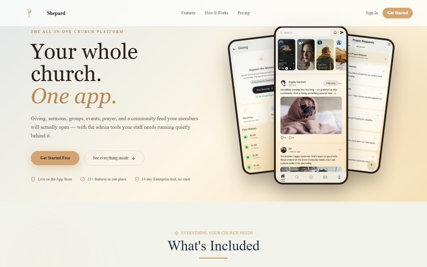 Shepard — church platform homepage